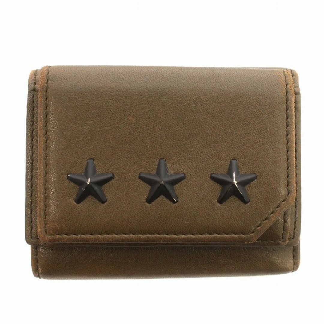 JIMMY CHOO 星型スタッズ 二つ折り財布 カーキ JIMMY CHOO 星型スタッズ 二つ折り財布 カーキ