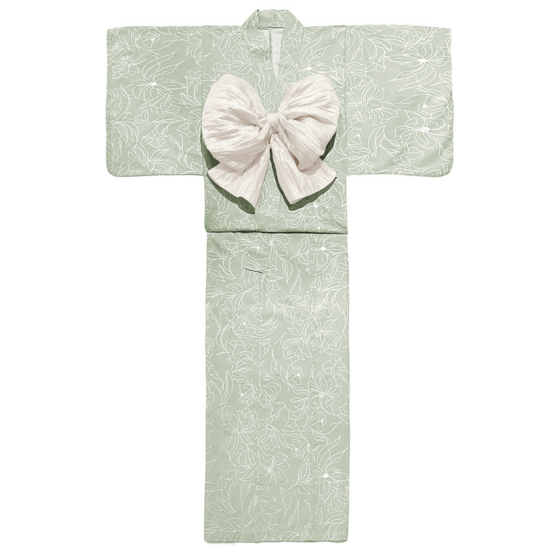 GRL - GRL 花柄浴衣 帯 セット グリーン モダン 夏 人気 yukata