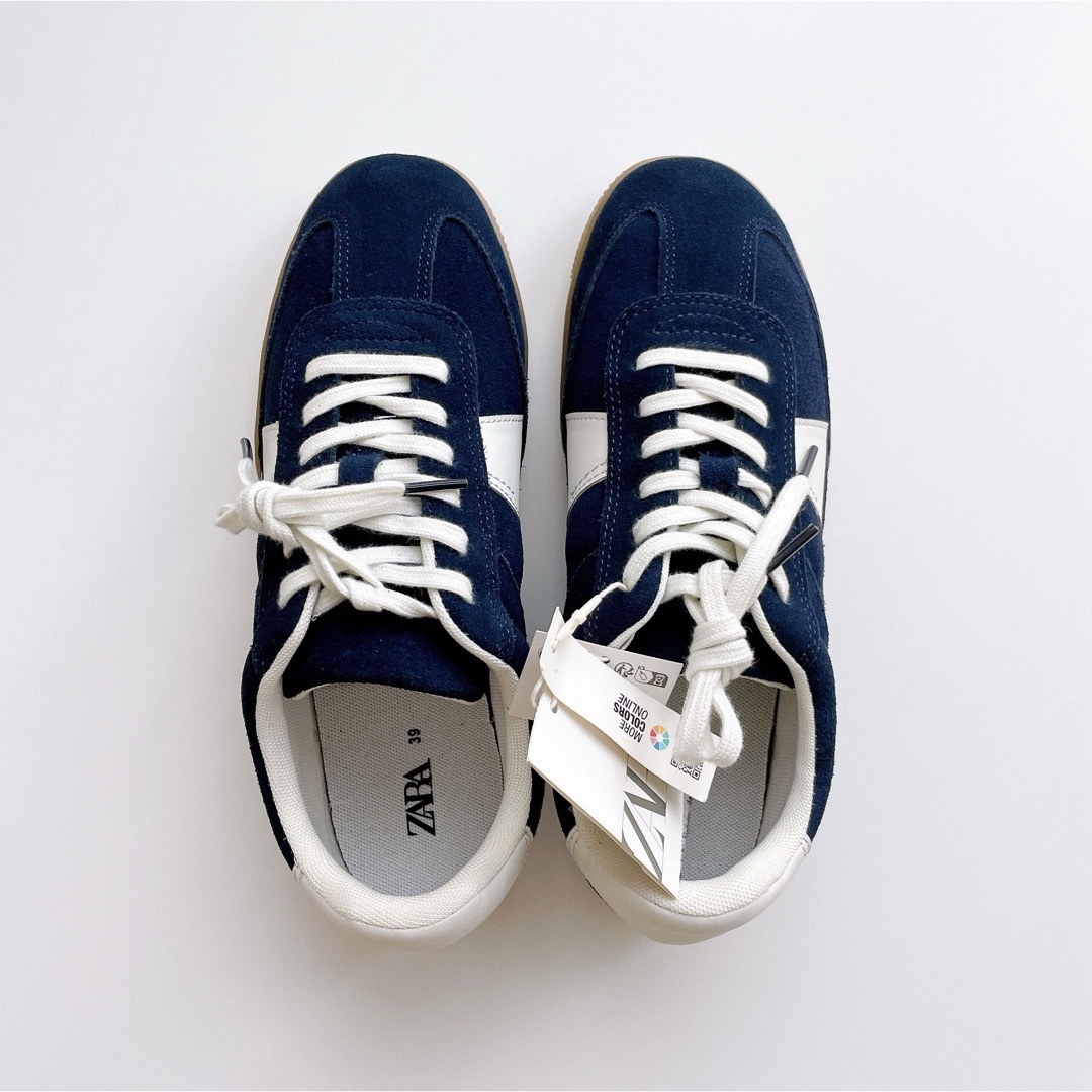 ZARA - 【新品】ZARA スエード レザー スニーカー 39の通販 by ZARA - 【新品】ZARA スエード レザー スニーカー 39の通販 by