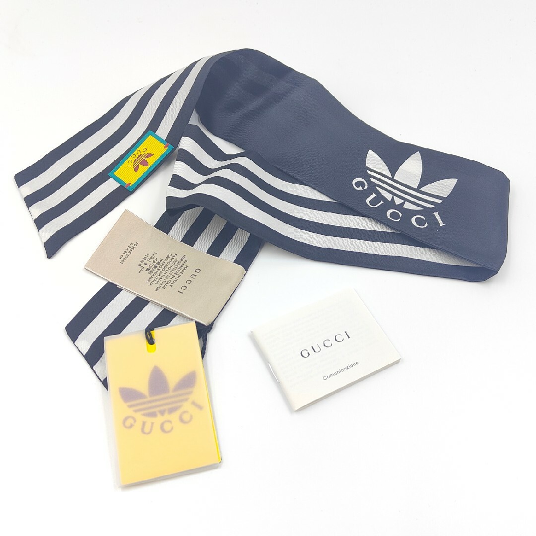 人気デザイン】グッチ GUCCI × adidas スカーフ ストライプ 黒 人気デザイン】グッチ GUCCI × adidas スカーフ ストライプ 黒