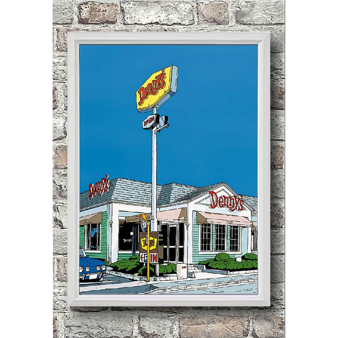 江口寿史 / Denny's デニーズ【A4サイズ写真ポスター額装付2点 江口寿史 / Denny's デニーズ【A4サイズ写真ポスター額装付2点
