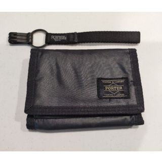 ポーター　PORTER「カプセル」三つ折り財布　黒　ブラック　BLACK(折り財布)