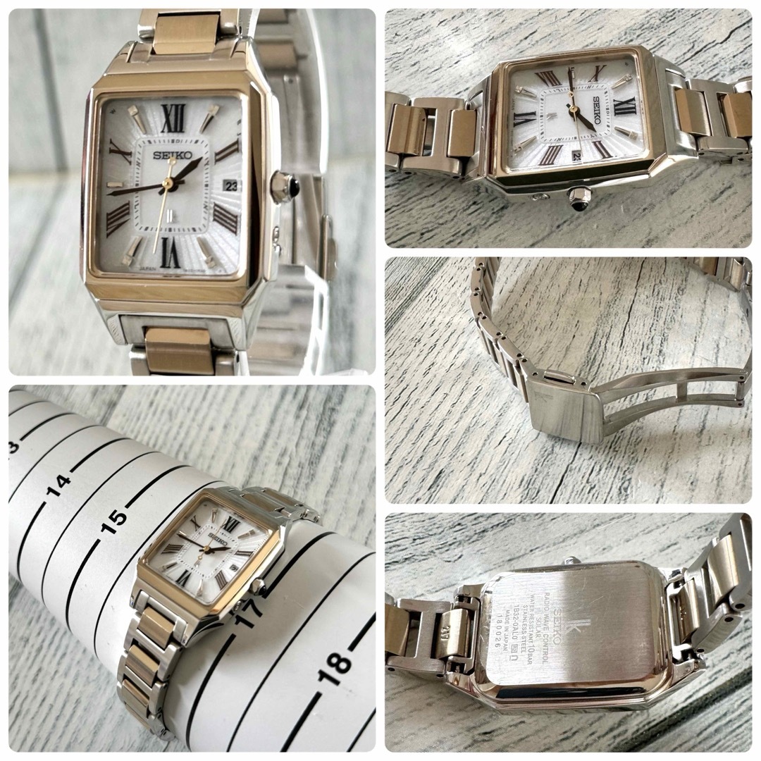 希少】SEIKO ルキア 1B32-0AL0 電波ソーラー スクエア コンビ 希少】SEIKO ルキア 1B32-0AL0 電波ソーラー スクエア コンビ