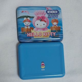 ハローキティ(ハローキティ)のハローキティ　新潟県限定　缶ケース　佐渡　朱鷺　USED(キャラクターグッズ)