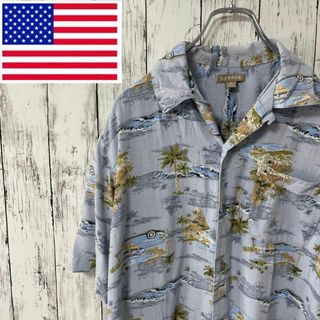 GEORGE アメリカ古着 アロハシャツ 総柄レーヨン半袖シャツ メンズ(シャツ)