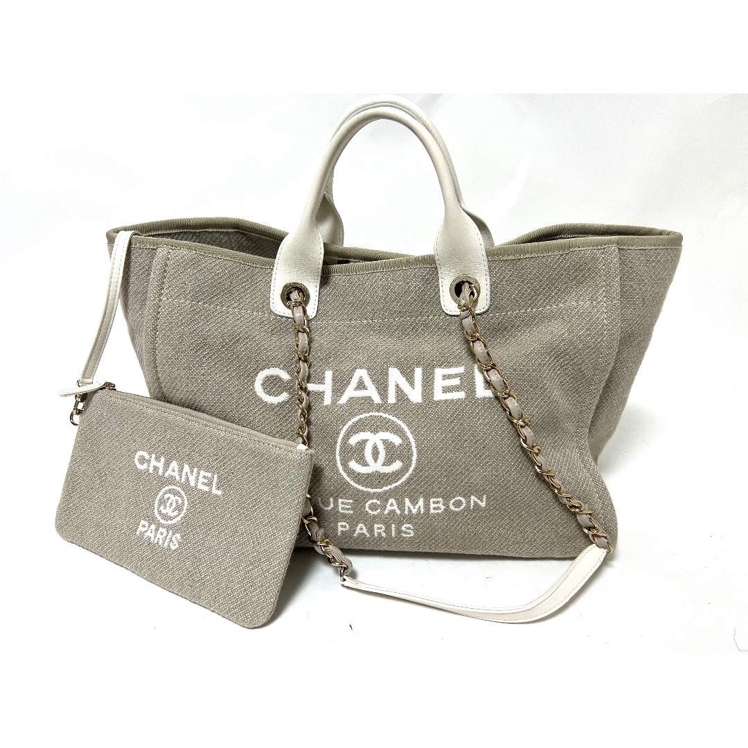 CHANEL - CHANEL シャネル ドーヴィル ラージ GM トートバッグ CHANEL - CHANEL シャネル ドーヴィル ラージ GM トートバッグ