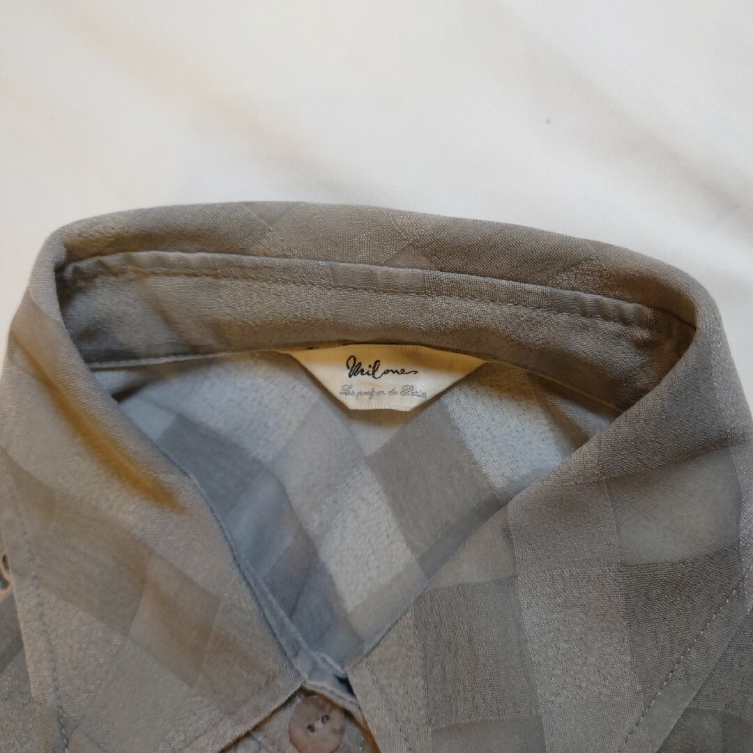【レトロ古着美品】Philone 5分袖 ブラウス レースシャツ レディースのトップス(シャツ/ブラウス(長袖/七分))の商品写真