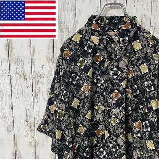 STJOHON'SBAY アメリカ古着 レーヨン 半袖シャツ 総柄 開襟 メンズ(シャツ)