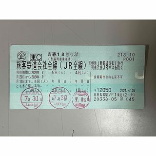 青春18きっぷ　残り2回分(鉄道乗車券)