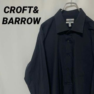 CROFT&BARROW USA古着 長袖シャツ 黒シャツ 2XL メンズ(シャツ)