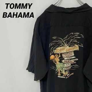 TOMMY BAHAMA ヴィンテージアロハシャツ シルク刺繍半袖 XL メンズ(シャツ)