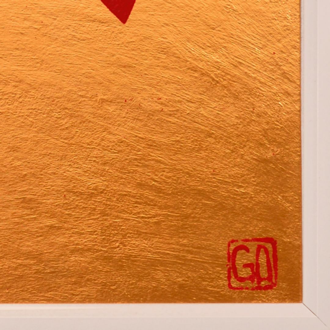 ○『太陽と金の富士図』△がんどうあつし絵画合金箔 ○『太陽と金の富士図』△がんどうあつし絵画合金箔