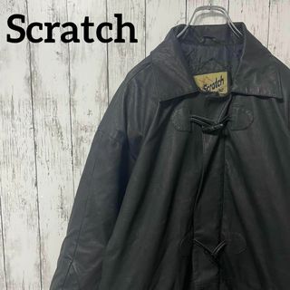 Scratch USA古着 レザーコート レザージャケット 本革 黒 L メンズ(その他)