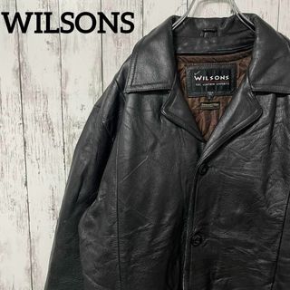 WILSONS USA古着 レザージャケット カーコート 本革 黒 L メンズ(その他)