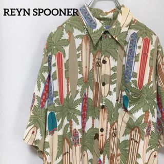 レインスプーナー(Reyn Spooner)の80s REYN SPOONER ハワイ製 アロハシャツ 半袖シャツ総柄Lメンズ(シャツ)