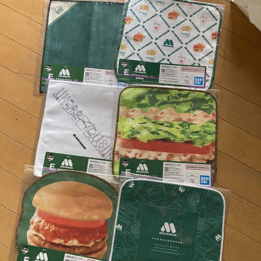 1番くじ モスバーガー タオルコレクション全6種 コンプリート エンタメ/ホビーのおもちゃ/ぬいぐるみ(キャラクターグッズ)の商品写真