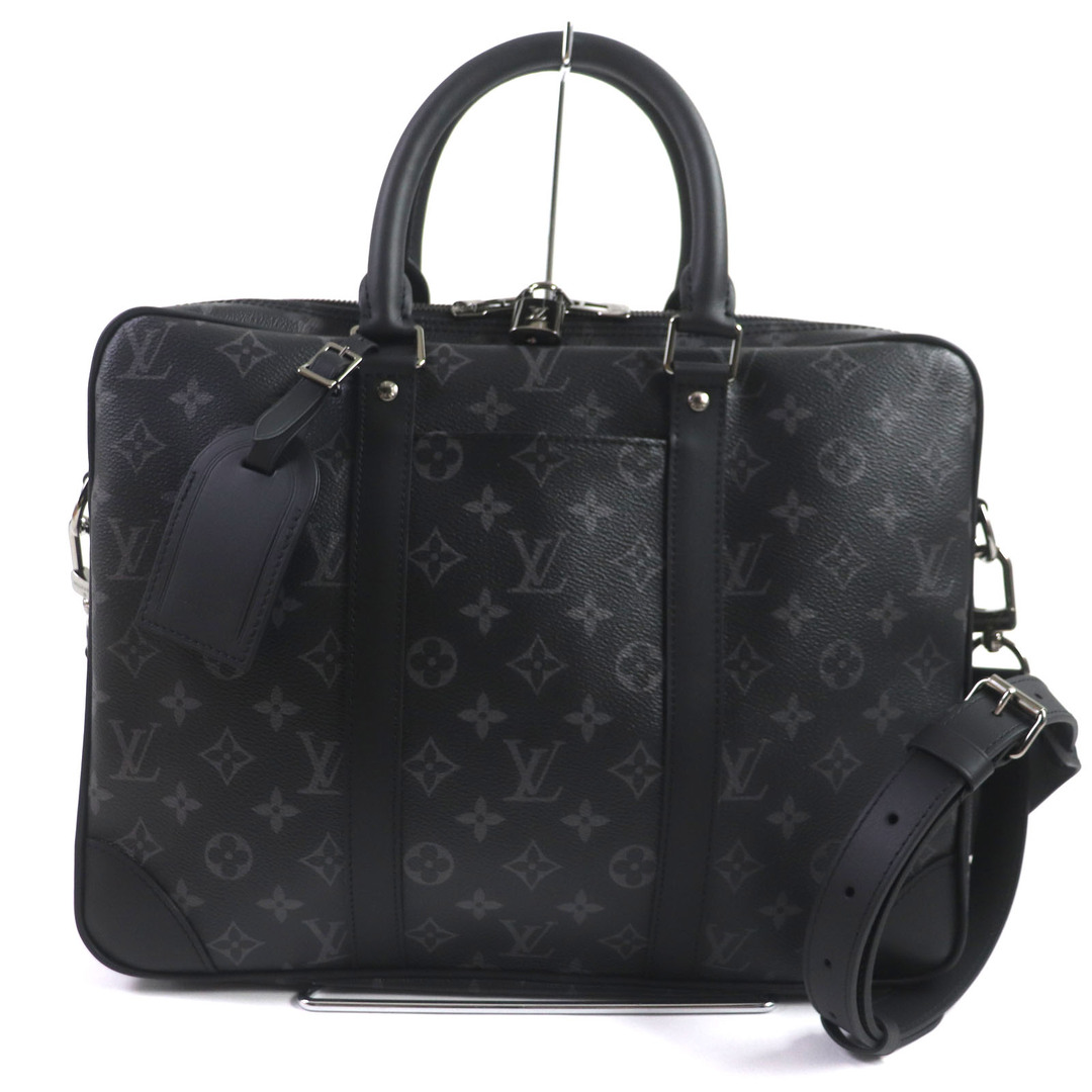 LOUIS VUITTON - 未使用品▼LOUIS VUITTON ルイヴィトン M46457 モノグラム エクリプス ポルトドキュマン ヴォワヤージュ 2WAY ブリーフケース ブラック グレー 箱・保存袋付き スペイン製 メンズ 定価392,700円