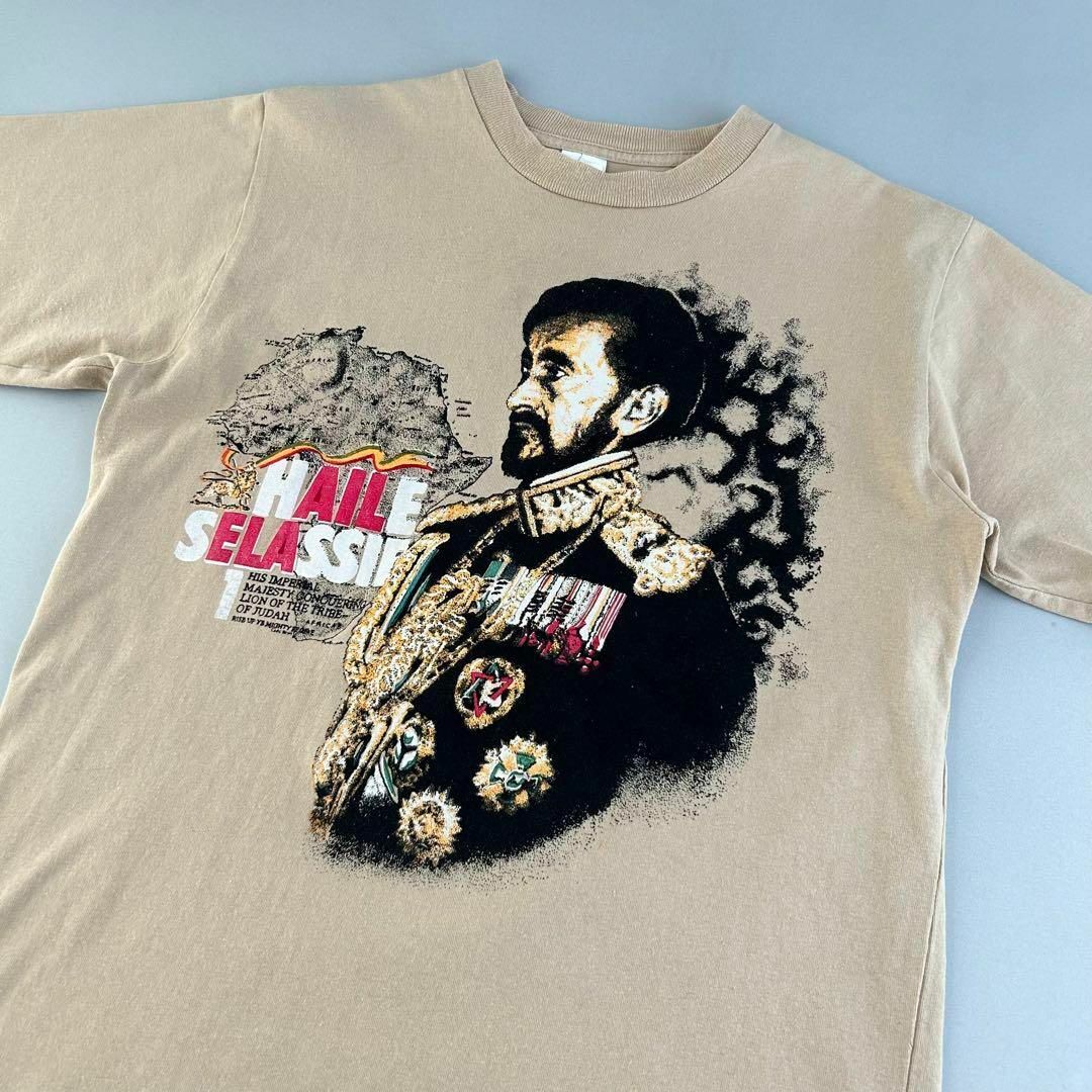 レア【エチオピア製】ハイレ・セラシエ1世 Tシャツ レゲエ 去る レア【エチオピア製】ハイレ・セラシエ1世 Tシャツ レゲエ 去る
