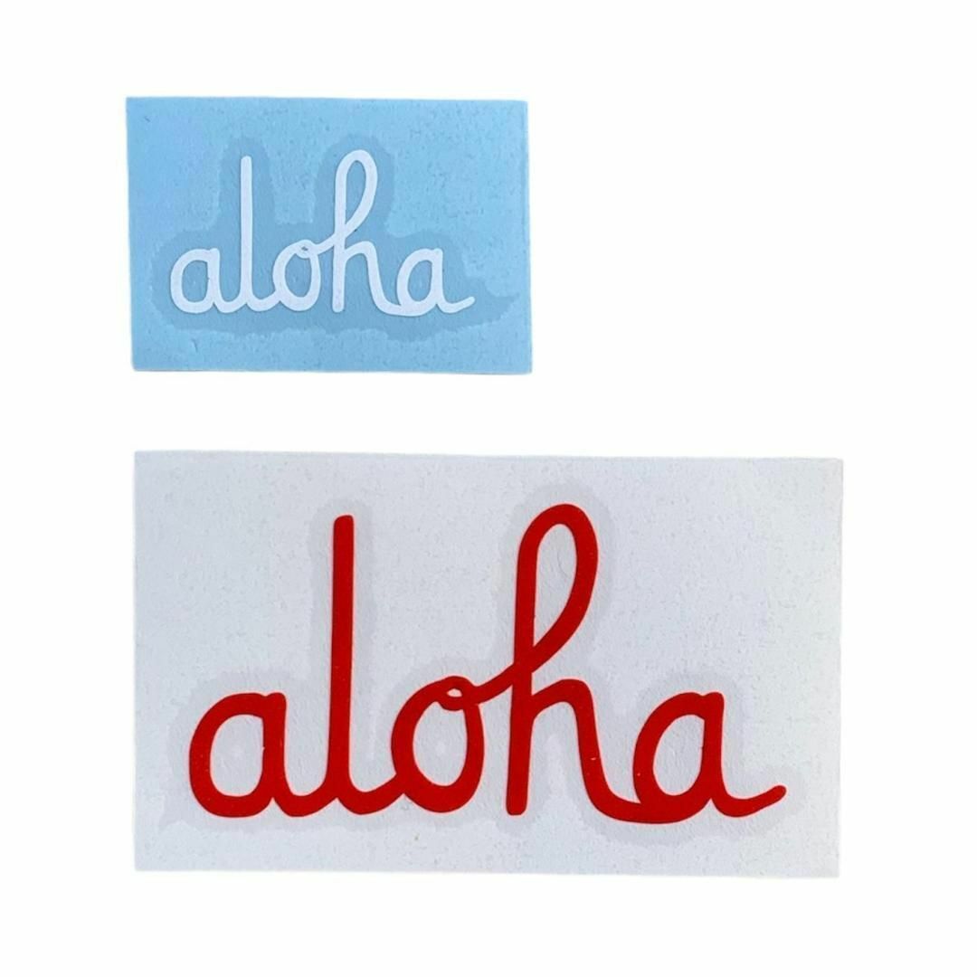 IN4MATION(インフォメーション)のALOHA ARMY aloha ステッカー ホワイト & レッド 2枚セット 自動車/バイクの自動車(車外アクセサリ)の商品写真