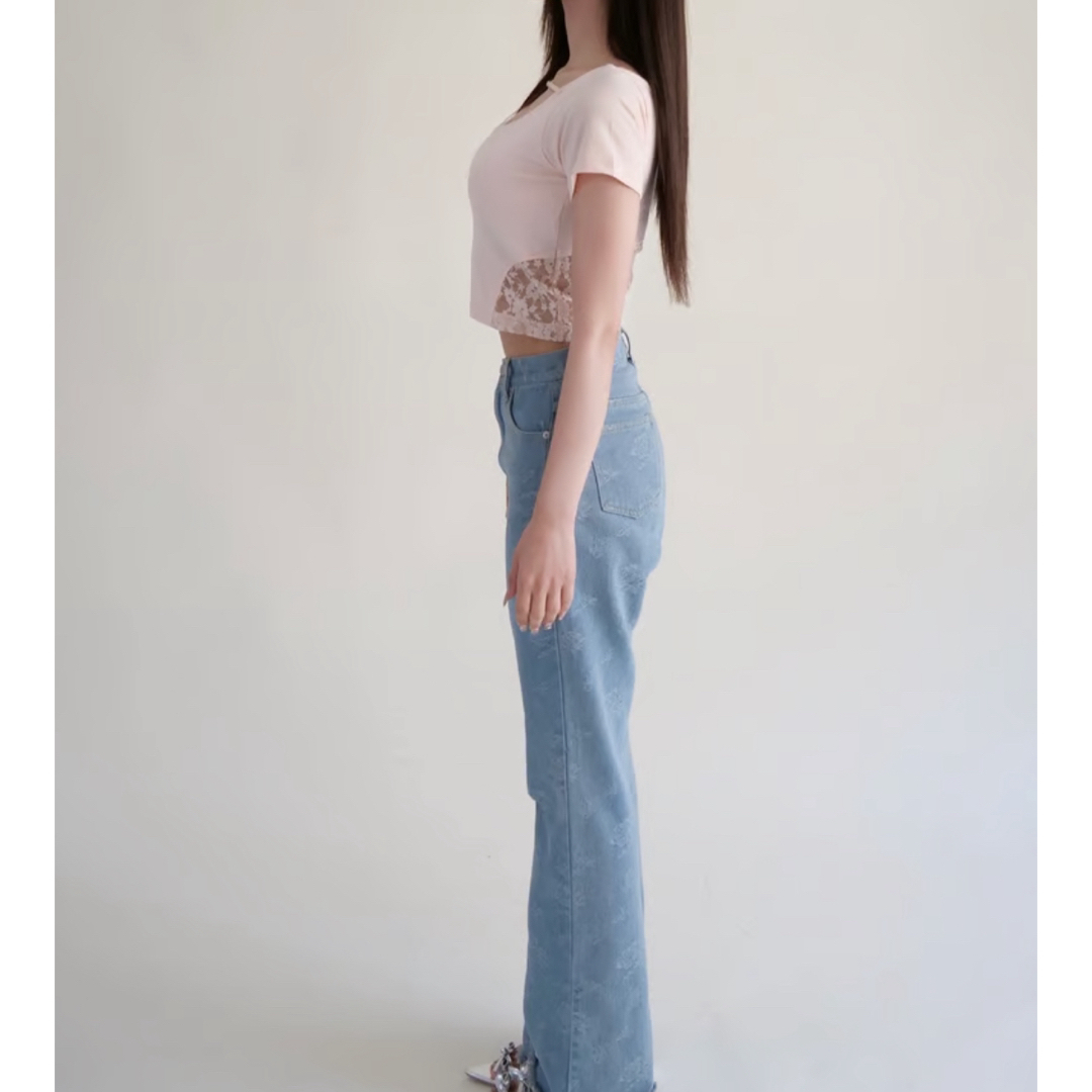 完売イロン YILON Little rose high-waist デニム レディースのパンツ(デニム/ジーンズ)の商品写真