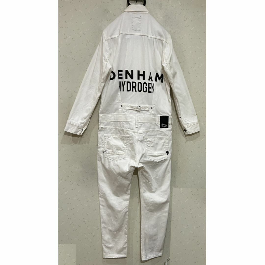 DENHAM - *DENHAM×HYDROGEN ロゴ オールインワン ホワイト DENHAM - *DENHAM×HYDROGEN ロゴ オールインワン ホワイト