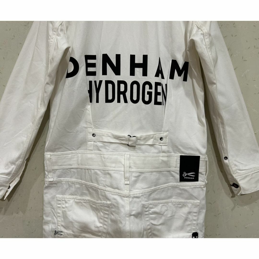 DENHAM - *DENHAM×HYDROGEN ロゴ オールインワン ホワイト DENHAM - *DENHAM×HYDROGEN ロゴ オールインワン ホワイト