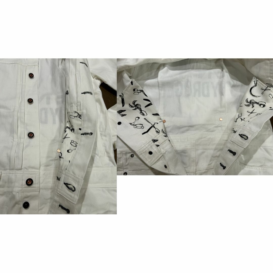 DENHAM - *DENHAM×HYDROGEN ロゴ オールインワン ホワイト DENHAM - *DENHAM×HYDROGEN ロゴ オールインワン ホワイト