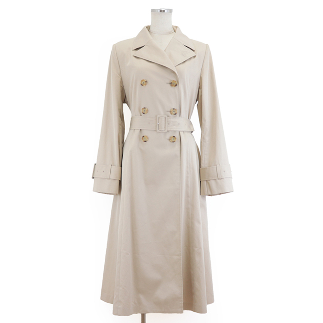 【美品】フォクシー ブティック Evette ダブルプレスト トレンチコート レディース サイズ 38 ライトベージュ コットン100％ 日本製 FOXEY BOUTIQUE