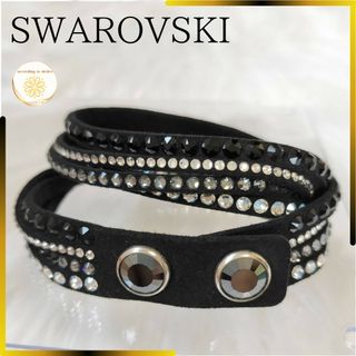 スワロフスキー(SWAROVSKI)のスワロフスキー ブレスレット 黒 クリスタル 4重 swarovski(ブレスレット/バングル)