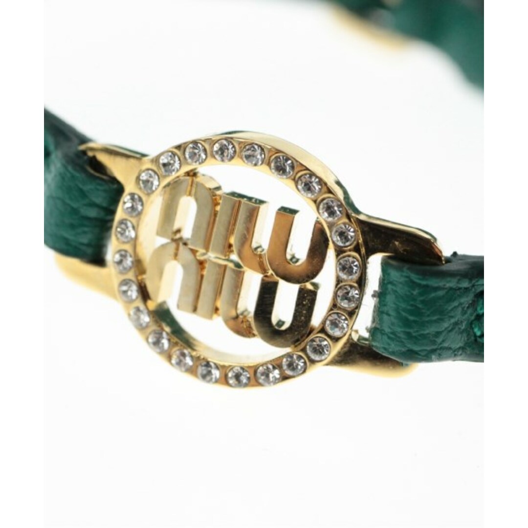 Miu Miu ミュウミュウ ブレスレット・バングル - ゴールドx緑 Miu Miu ミュウミュウ ブレスレット・バングル - ゴールドx緑