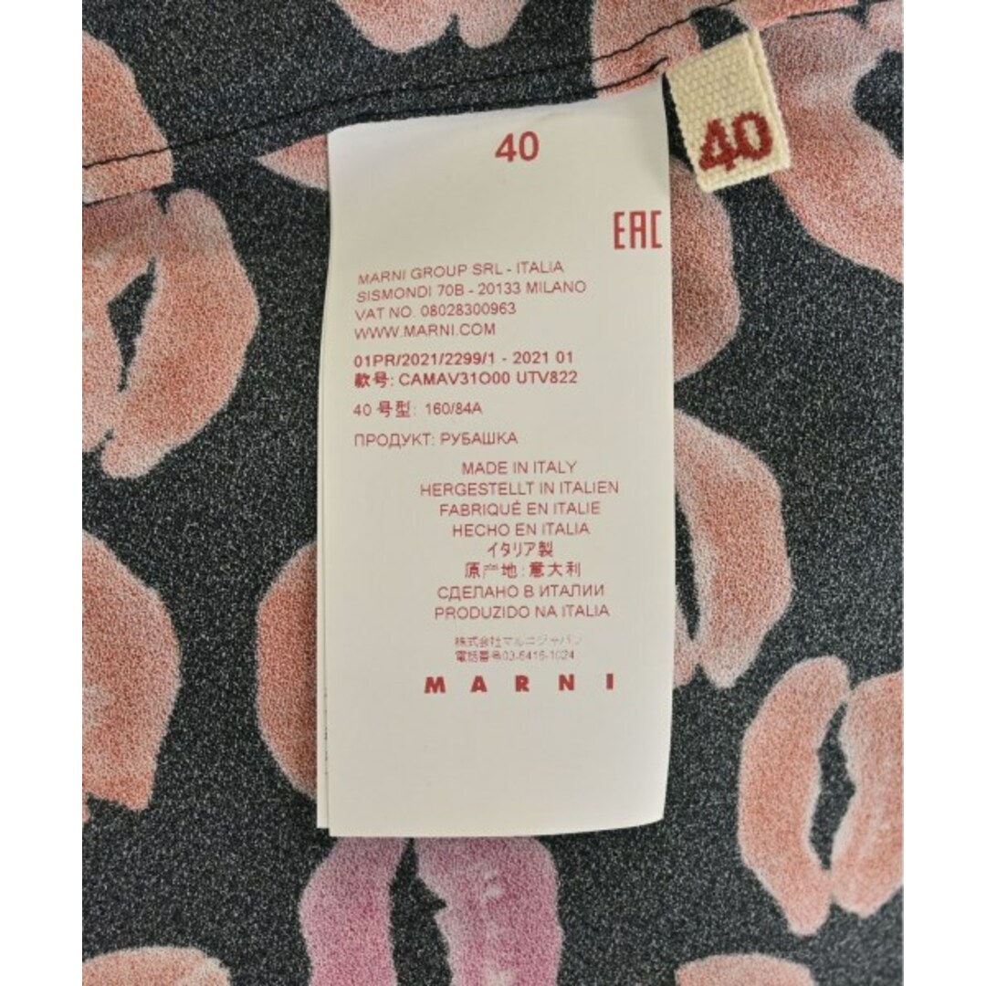 MARNI - MARNI マルニ ブラウス 40(M位) 黒x赤xピンク(総柄