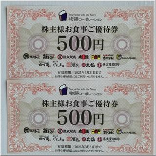 焼肉きんぐ✨物語コーポレーション株主優待券1000円分(印刷物)