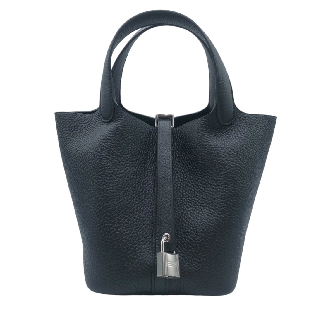 HERMES - 　エルメス HERMES ピコタンロックPM Ｗ刻 ブラック　SV金具 トリヨン レディース ハンドバッグ