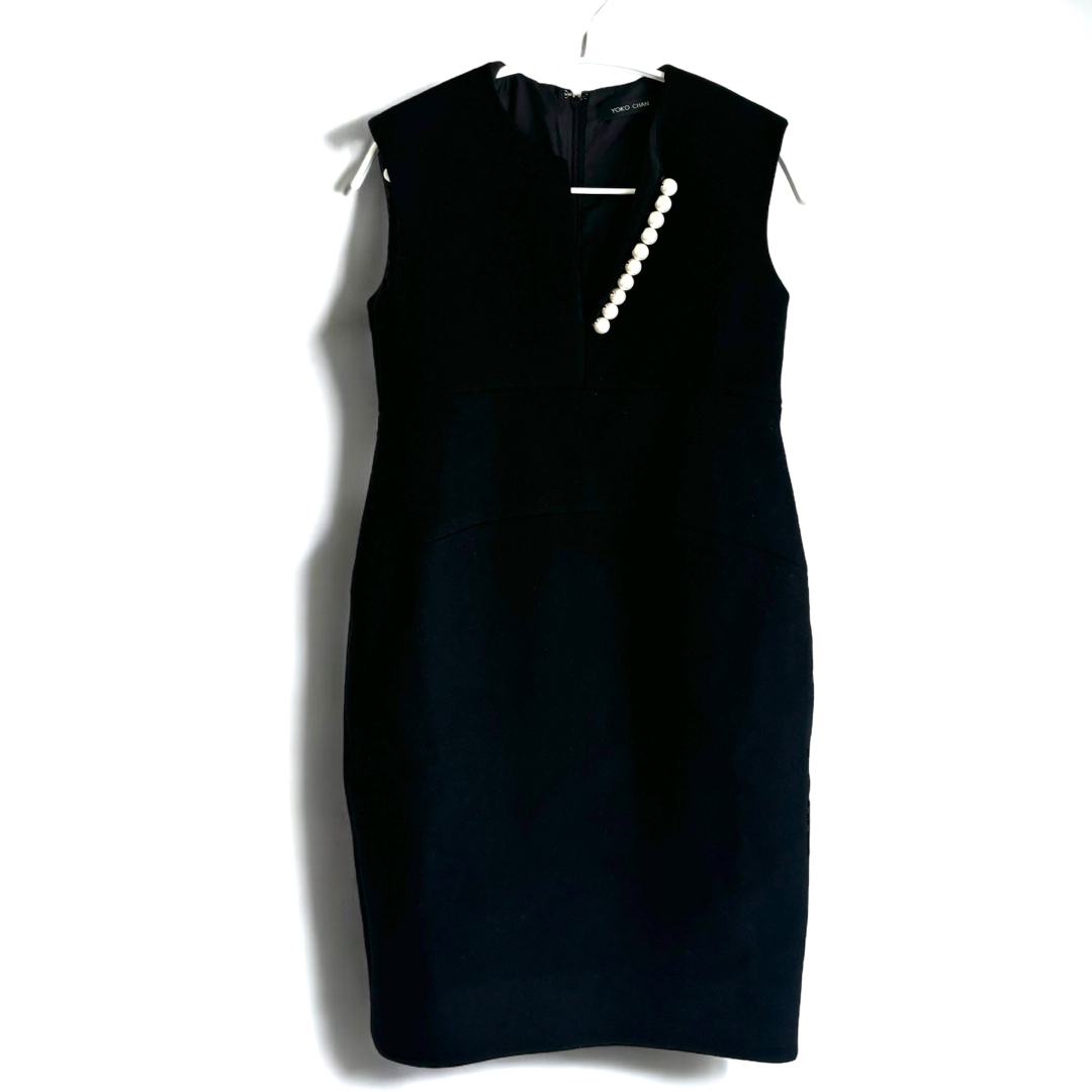 超美品】YOKOCHAN ワンピース38 毛 パール ノースリーブ M 超美品】YOKOCHAN ワンピース38 毛 パール ノースリーブ M