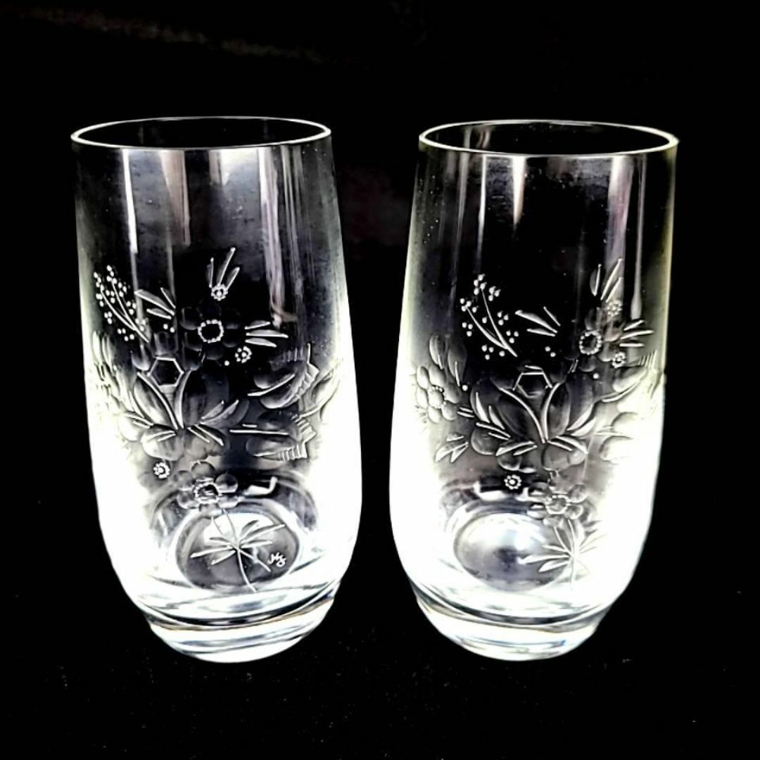 良品*マイセンクリスタル マイセンフラワー グラス 2客 グラス 良品*マイセンクリスタル マイセンフラワー グラス 2客 グラス