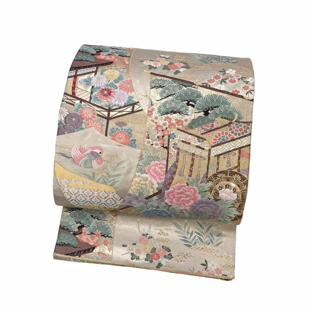 袋帯 九百錦 花鳥華飛鶴 本金二重箔 金糸 O-4032 袋帯 九百錦 花鳥華飛鶴 本金二重箔 金糸 O-4032