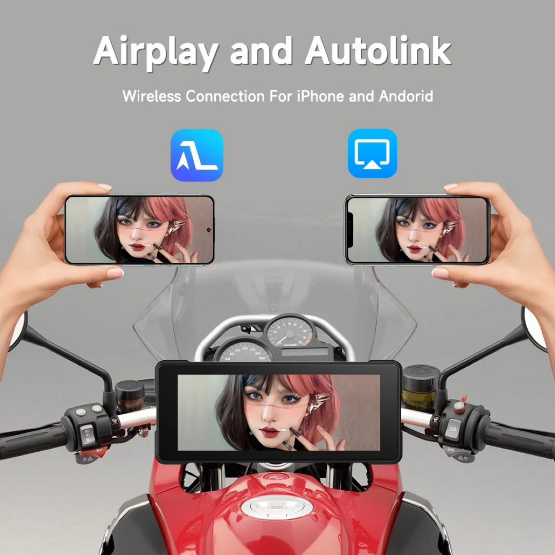前後ドライブレコーダー付属】大画面6.86インチ バイク用 モト 前後ドライブレコーダー付属】大画面6.86インチ バイク用 モト