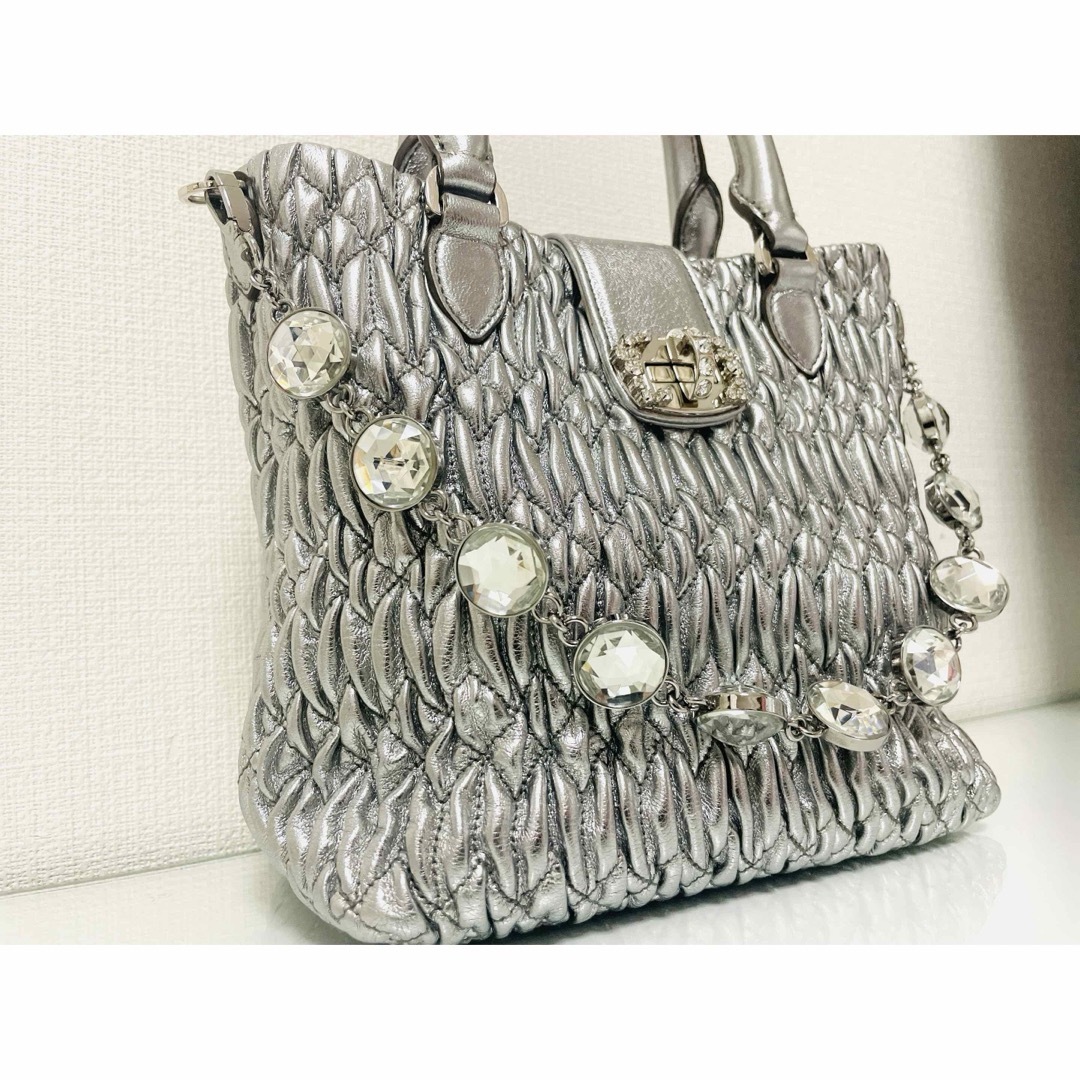 MIU MIU - miumiuシルバークリスタルビジューショルダー MIU MIU - miumiuシルバークリスタルビジューショルダー