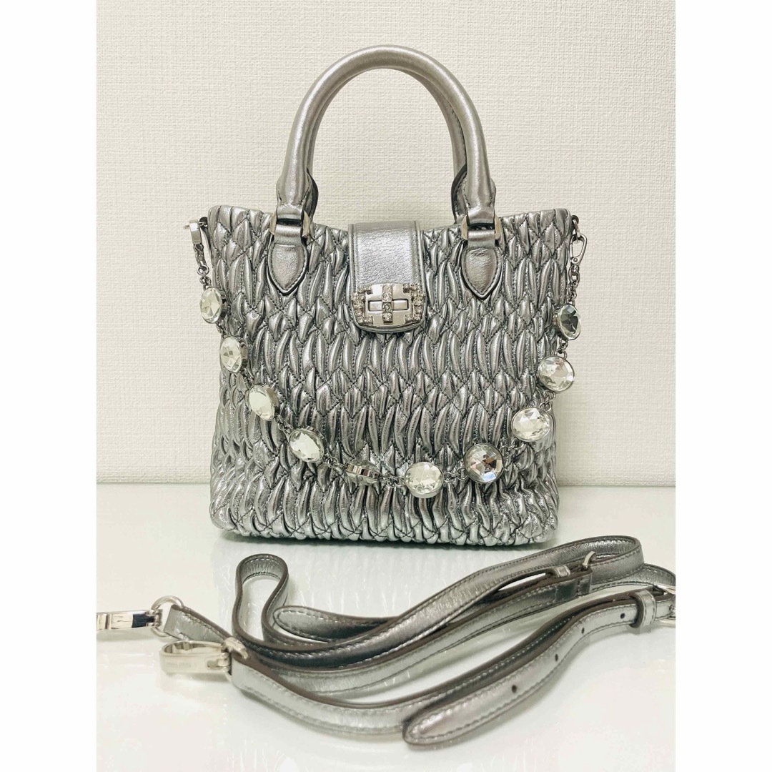 MIU MIU - miumiuシルバークリスタルビジューショルダー MIU MIU - miumiuシルバークリスタルビジューショルダー