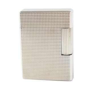 デュポン(DUPONT)の外装美品◎Dupont デュポン ライン1 ショート ダイヤモンドヘッド ローラー式 ガスライター シルバー フランス製 メンズ 着火不可(タバコグッズ)