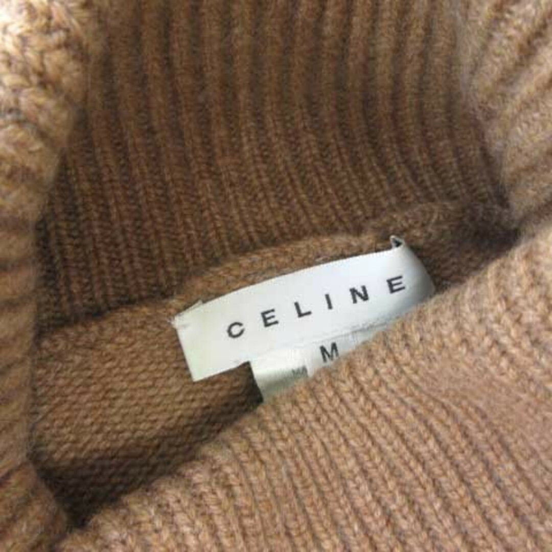 セリーヌ ニット セーター カシミヤ100 タートルネック 半袖 茶 M セリーヌ ニット セーター カシミヤ100 タートルネック 半袖 茶 M
