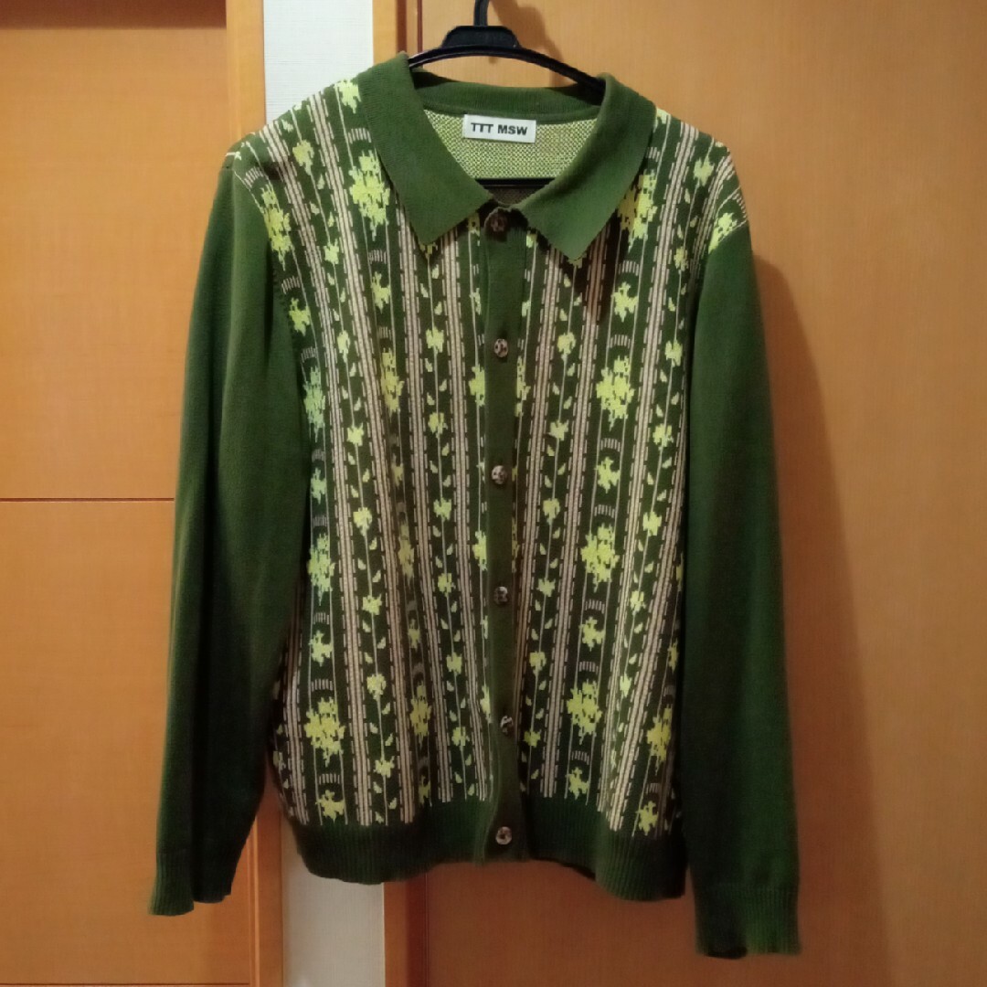 美品 msw 22ss ttt 凄まじい L ニットポロカーディガン 美品 msw 22ss ttt 凄まじい L ニットポロカーディガン