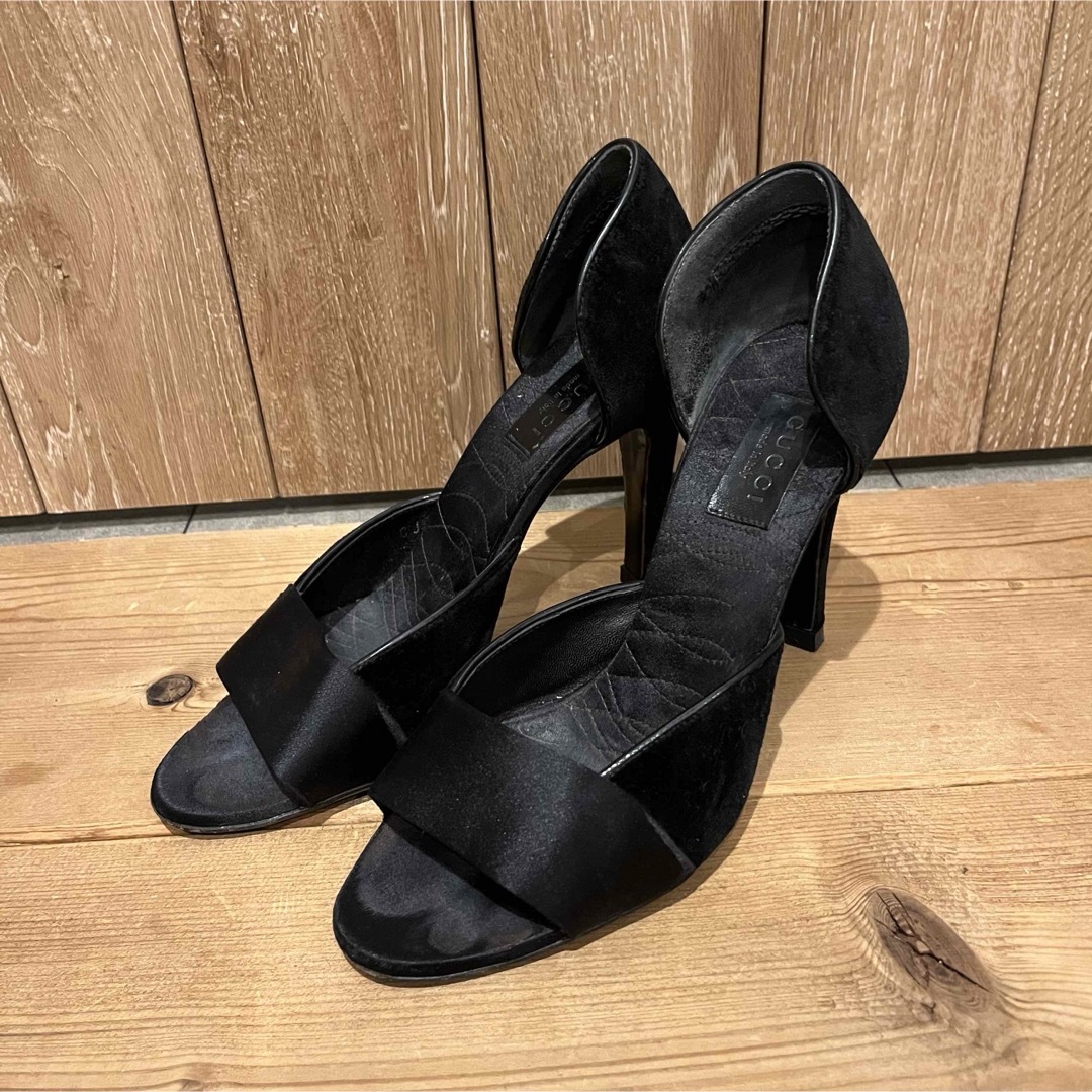 GUCCI - グッチ GUCCI スエード×サテン ヒール サンダル 36 GUCCI - グッチ GUCCI スエード×サテン ヒール サンダル 36