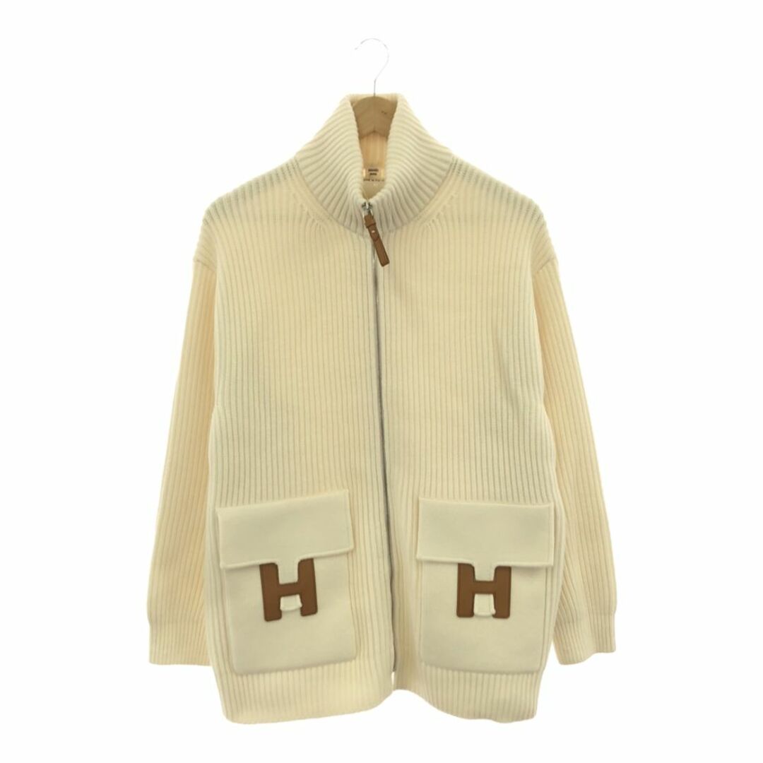 HERMES - 美品 HERMES エルメス ニットブルゾン 38 ウール100 HERMES - 美品 HERMES エルメス ニットブルゾン 38 ウール100