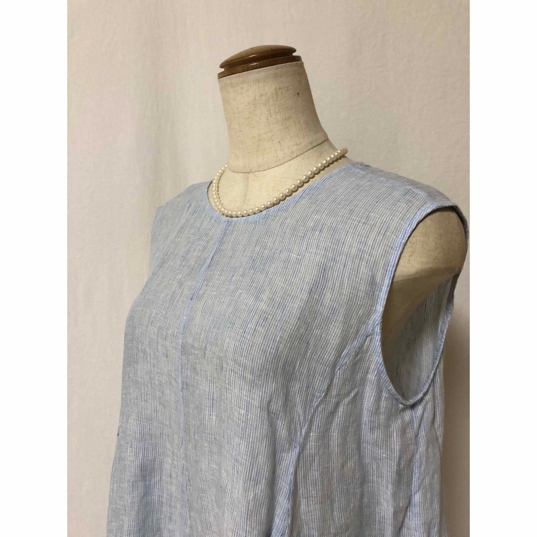 23区 - 474新品23区 LIBECO 麻100％ノースリーブ ブラウス40