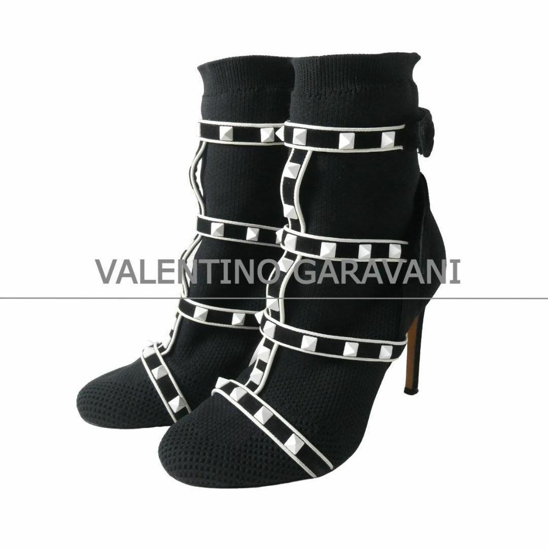 美品 VALENTINO GARAVANI スタッズ ニット ソックス ブーティ 美品 VALENTINO GARAVANI スタッズ ニット ソックス ブーティ