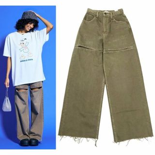 マウジー(moussy)のmoussy マウジー SLIT WIDE LOOSE STRAIGHT デニム(デニム/ジーンズ)