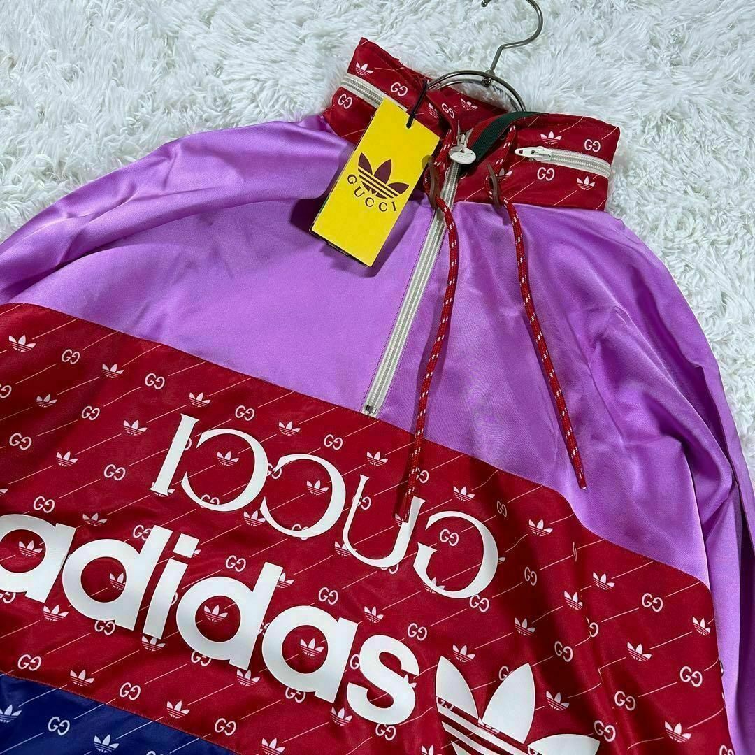 GUCCI - GUCCI adidas ナイロンジャケット Lサイズ GG柄 新品 GUCCI - GUCCI adidas ナイロンジャケット Lサイズ GG柄 新品