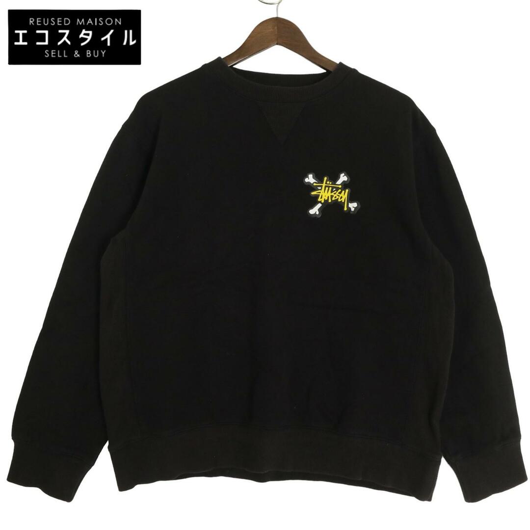 STUSSY - ステューシー 90S ブラック コットン トレーナー Lの STUSSY - ステューシー 90S ブラック コットン トレーナー Lの