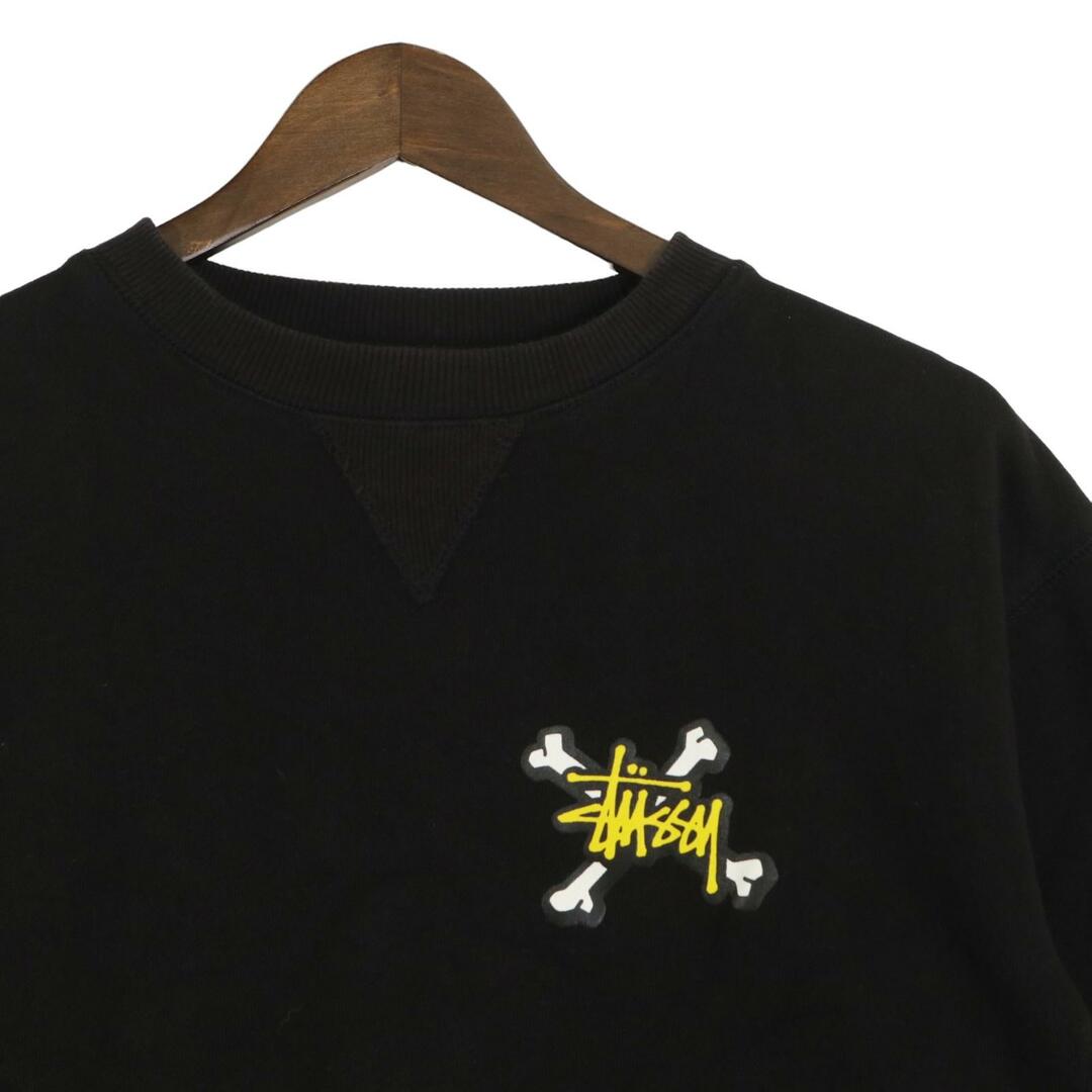 STUSSY - ステューシー 90S ブラック コットン トレーナー Lの STUSSY - ステューシー 90S ブラック コットン トレーナー Lの